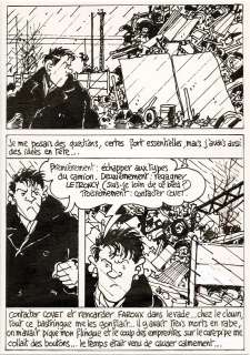 Tardi | Nestor Burma, Une gueule de bois en plomb, planche originale à l’encre de chine. On joint la mise en couleurs. | Septimus