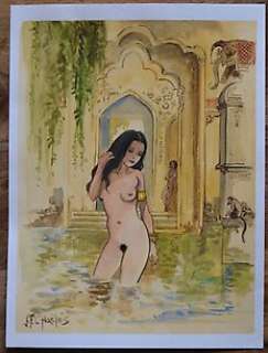 Charles, Jean-François | Charles, Jean-François - Aquarelle originale + Carnet du Pinceau d’Or - Indian Dreams | Catawiki