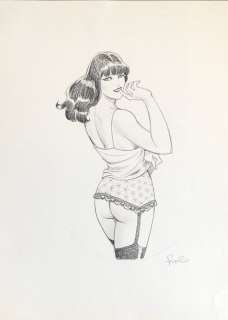 Leone Frollo | Leone Frollo - Illustrazione originale a matita - Firmata - Page volante - Exemplaire unique | Catawiki