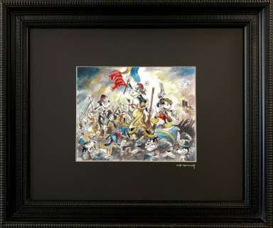 Tony Fernandez, Disney Artist | Disney Family inspired by Eugene Delacroix "Liberty Leading the People" - Original Painting - Tony Fernandez Signed - Framed | Catawiki