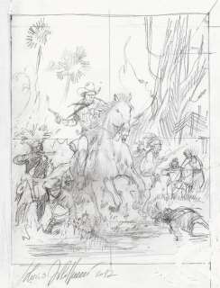 Lucio Filippucci | Tex - Lucio Filippucci - preliminare/bozzetto preparatorio per illustrazione "Seminoles" - Exemplaire unique - (2017) | Catawiki