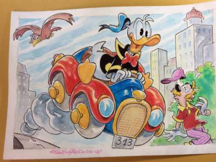 Alessandro Gottardo | Donald Duck - â€œWrooomâ€ - Page volante - (2020/2020) | Catawiki
