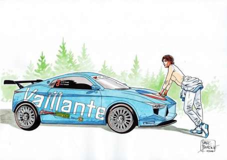 Bourgne. Illustration originale Michel Vaillant | BDEnchères