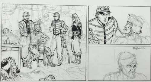 Meynet, Félix | Meynet, Félix - Demi-planche originale crayonnée - Sauvage | Catawiki