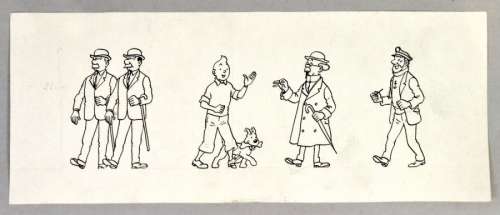 Hergé / Tintin | HERGE  Illustration de 6 personnages des aventures du c | Estim Nation