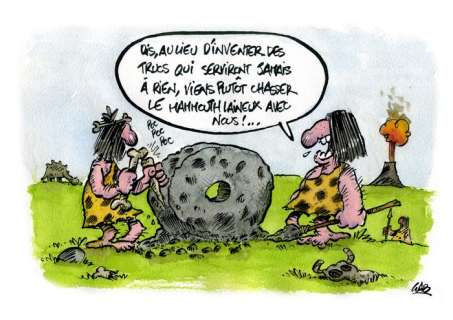 Gab | Gab - Dessin original couleur - L’invention de la roue - (2020/2021) | Catawiki