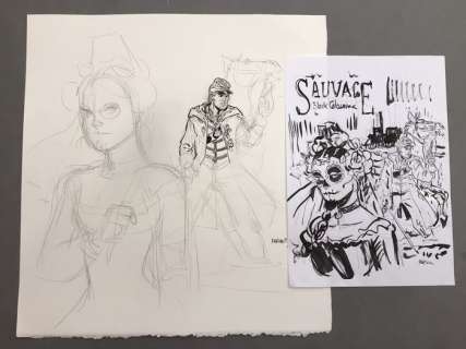 Meynet | Meynet, Félix - 2x Crayonné original - Projet de couverture - Sauvage T5 - Black cavalera - (2020) | Catawiki