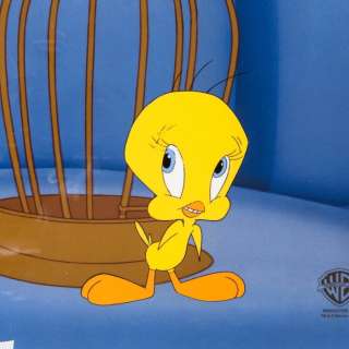Warner Brothers | The Sylvester & Tweety - RARE : Tweety Bird Production Cel + Certificate | Catawiki