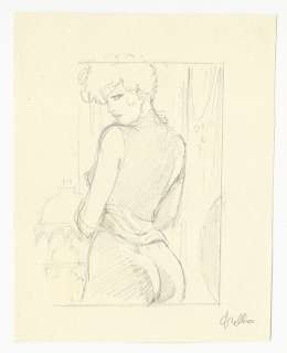 Leone Frollo | Mona Street - Leone Frollo - illustrazione originale "Sguardo Sensuale" - Exemplaire unique | Catawiki