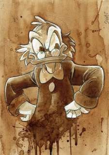 Guti, Coffee Artist | Uncle Scrooge - Original Coffee Painting By Guti - Signed | Catawiki