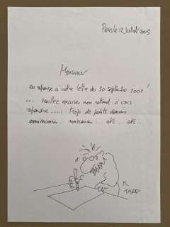 Tardi | Tardi, Jacques - Dessin original dédicacé - Auto-portrait - (2003) | Catawiki