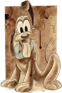 Guti, Coffee Artist | Pluto Coffee Portrait - Original Painting By Guti - Signed - Original Art | Catawiki