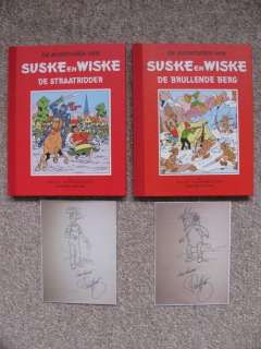 Willy Vandersteen | Suske en Wiske 30 + 31 - De Straatridder + De Brullende Berg - Rode Klassiek Reeks - 2x fraaie pentekening Paul Geerts - Cartonné - Réédition - (1996) | Catawiki