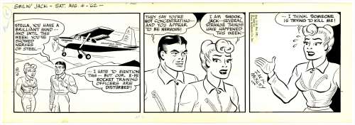 Zack Terrell Mosley | Mosley - SMILIN’ JACK, Daily (08/04/1962) NO RESERVE! | Russ Cochran