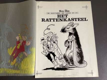 Marc Sleen - Nero - Originele cover + inkleuring Nero - Het rattenkasteel - Het Volk, 2de reeks - (1978)