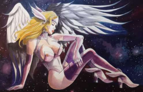 Giuseppe Candita | G. Candita - original artwork "Angel in the space" - Page volante - Exemplaire unique (2021) | Catawiki