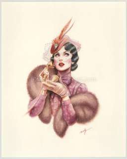 Maly Siri - Illustration originale sur papier Art Board, intitulée "Hello Honey ?" - Pin-up Art