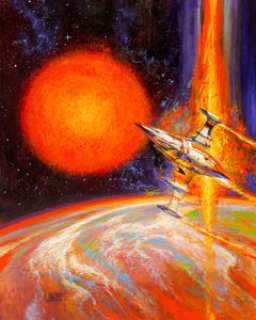  - Bob Eggleton (American, b. 1960)
 Hello Out There paperback cover, 2000
 Acrylic on canvasboard
 20 x 16 in.
 Initialed ...