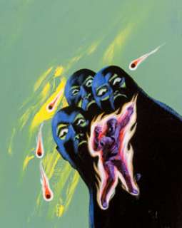  - Jack Gaughan (American, 1930-1985)
 Four for Tomorrow paperback cover, 1967
 Acrylic on board
 17 x 14 inches
 Initialed...