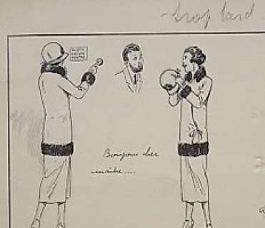 Etienne Le Rallic | Le Rallic - Dessin original - Trop tard - Format: 30 x 40 cm. - (1930) | Catawiki