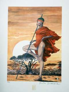 Milo Manara | Milo Manara - "Le avventure di Bergam in Africaâ€œ - Girls on Cover #2 - Page volante - Exemplaire unique | Catawiki