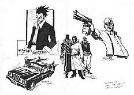 Giacomo Bevilacqua - Gioco di Ruolo - illustrazioni "Uomini e vermi" - Page volante - Exemplaire unique - (2007)