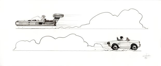 Renaud Roche | Les Guerres de Lucas – Dessin original – R24 | Galerie Barbier