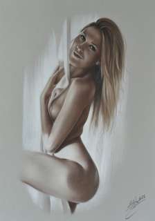 Denis Prenzel | Denis Prenzel - Original drawing - Pin-up Caroline - Size: 29,7 x 42 cm. - (2021) | Catawiki