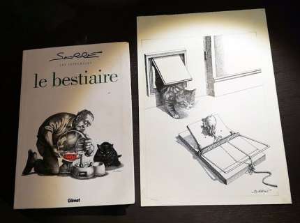 Serre, Claude | Serre, Claude - Dessin original - Zoo au logis / Le Bestiaire - Piège Ã  chat - (1986) | Catawiki