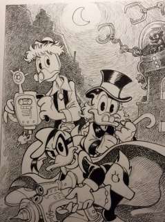 Alessandro Gottardo - Donald Duck - â€œCibernetici notturniâ€ - Page volante - Exemplaire unique - (2021/2021)