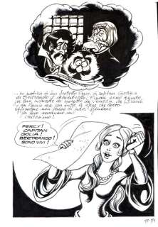 Magnus (Roberto Raviola) | La Compagnia della Forca n. 17 - Magnus - Tavola Originale "I Due Genii Siamesi" Vignetta superiore fotocopiata - Page volante - Exemplaire unique - (1978) | Catawiki