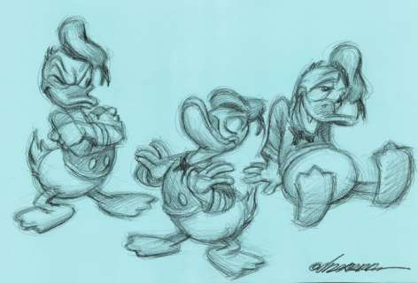 Joan Vizcarra | Donald Duck Model Sheet - Emotions - Original Drawing - Joan Vizcarra - 48 x 32 cm - Pencil Artwork | Catawiki