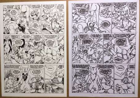 Jean-Yves Mitton | Messalina 1 - Original page (p.29) + Sketched page + Original illustration in book 1 - Exemplaire unique - (2015) | Catawiki