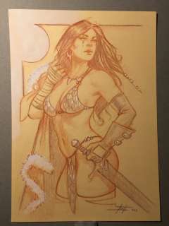 Luca Strati | Luca Strati original artwork "Red Sonja" cm 24x34 (2021) | Catawiki