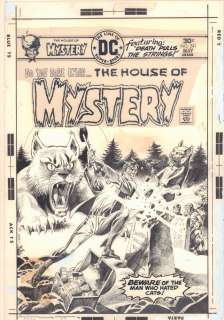 Ricardo Villagran - House of mystery #241 cover - the man who hated cats! - 1976