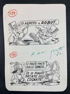Benito Jacovitti | Benito Jacovitti - Io Aspetto i Robotâ€¦Io Pianto Pinete - Page volante - Exemplaire unique | Catawiki