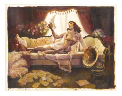 Maly Siri - Illustration originale "Signed: Your Biggest Fan", portrait de Lada Redstar (star burlesque).