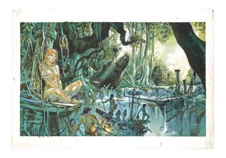 Emmanuel Lepage - Illustration originale "Le Quai de l‘Oubli", 2014. Signé