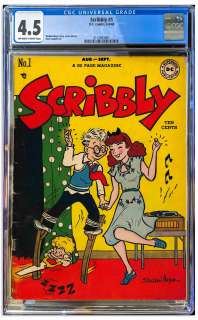Sheldon Mayer Personally Owned ‘‘Scribbly‘‘ #1 Comic Book, Graded 4.5