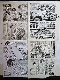 Del Mestre, Danilo Grossi, Stelio Fenzo e.a. - Fumetti érotique - 30x Planche originale - Format (30x): 18 x 25 cm.