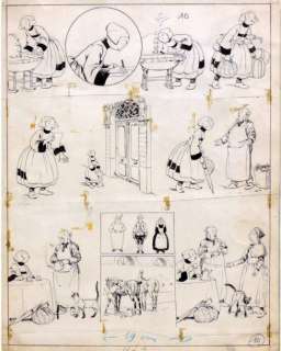 Pinchon | Â«BécassineÂ». Encre de Chine sur papier pour la planche 10 de l’album | Tessier Sarrou