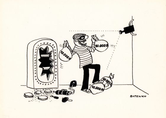 Bohdan Butenko | W oku kamery…, rysunek satyryczny | Galeria Komiksu