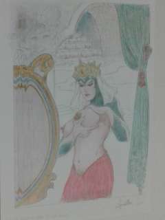 Leone Frollo | Leone Frollo - original artwork " la strega cattiva di Biancaneve " firmata - Page volante - Exemplaire unique | Catawiki