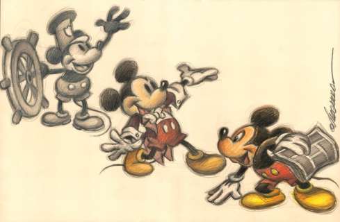 Joan Vizcarra | Mickey Mouse Evolution - Original Drawing - Joan Vizcarra - 50 x 32 cm - Pencil Art - Original Artwork | Catawiki