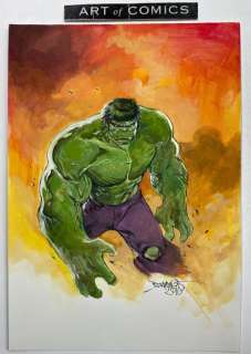 Romano Molenaar | The Incredible Hulk Stunning Painted Pinup By Romano Molenaar - Signed & Dated - Original Art - Gouache - Page volante - Exemplaire unique - (2018) | Catawiki