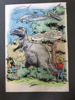 Jidéhem | Jidéhem - Dessin original couleur - Sophie et les dinosaures - L’inspecteur Céleste | Catawiki