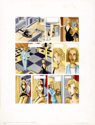 Philippe Bertrand | Rester normal à Saint Tropez – planche originale 18 | Galerie Barbier