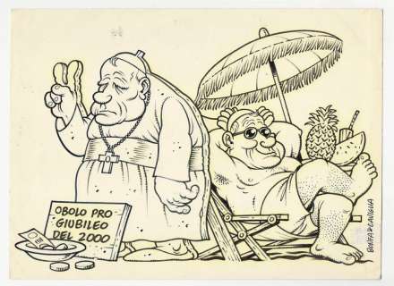 Bonfatti e Caviglia - Bonfatti e Caviglia - illustrazione satirica "Giubileo 2000" - (1997)