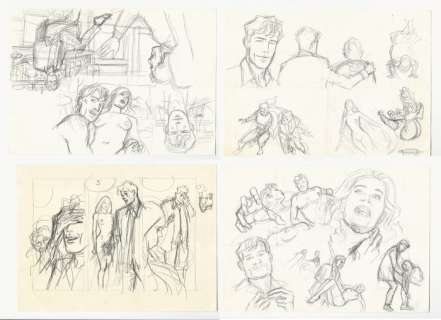 Bruno Brindisi | Dylan Dog - 4x sketch/studi preparatori originali per Dylan Dog - Page volante - Exemplaire unique | Catawiki