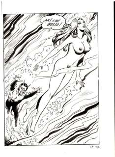 Giovanni Romanini | Zora la Vampira n. 17 - Giovanni Romanini - Tavola Originale Erotica "Nascaz" Full Page - Page volante - Exemplaire unique - (1974) | Catawiki